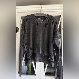 R13 Charcoal Cropped Sweater